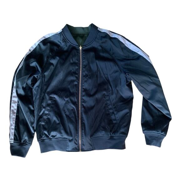 Express x Karlie Kloss size medium reversible satin jacket optimist military seq - Picture 4 of 10